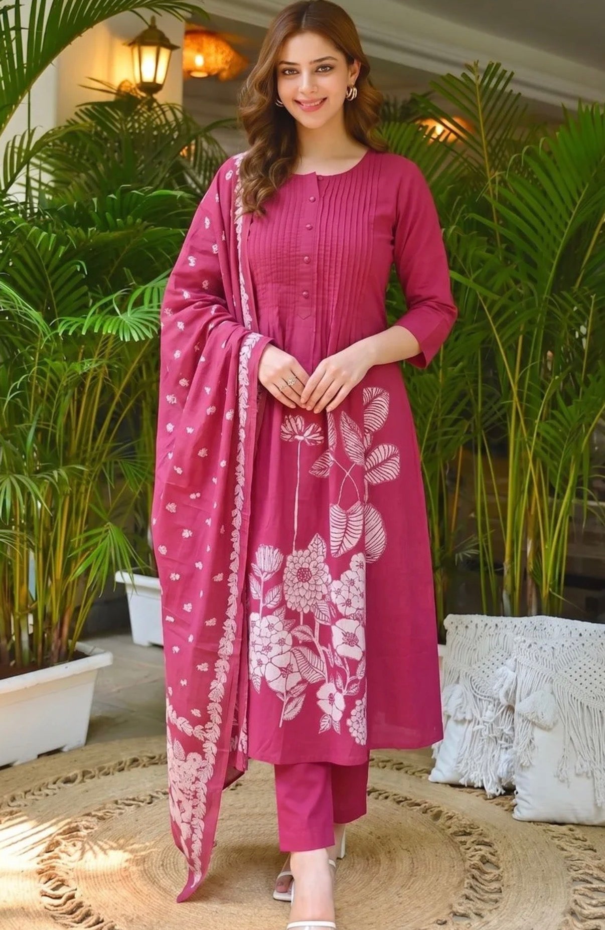 Flower Printed cotton kurti