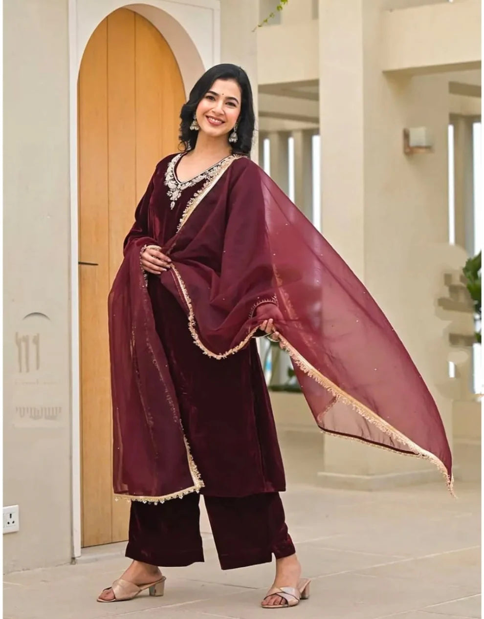 Elegant Velvet 3-Piece Suit