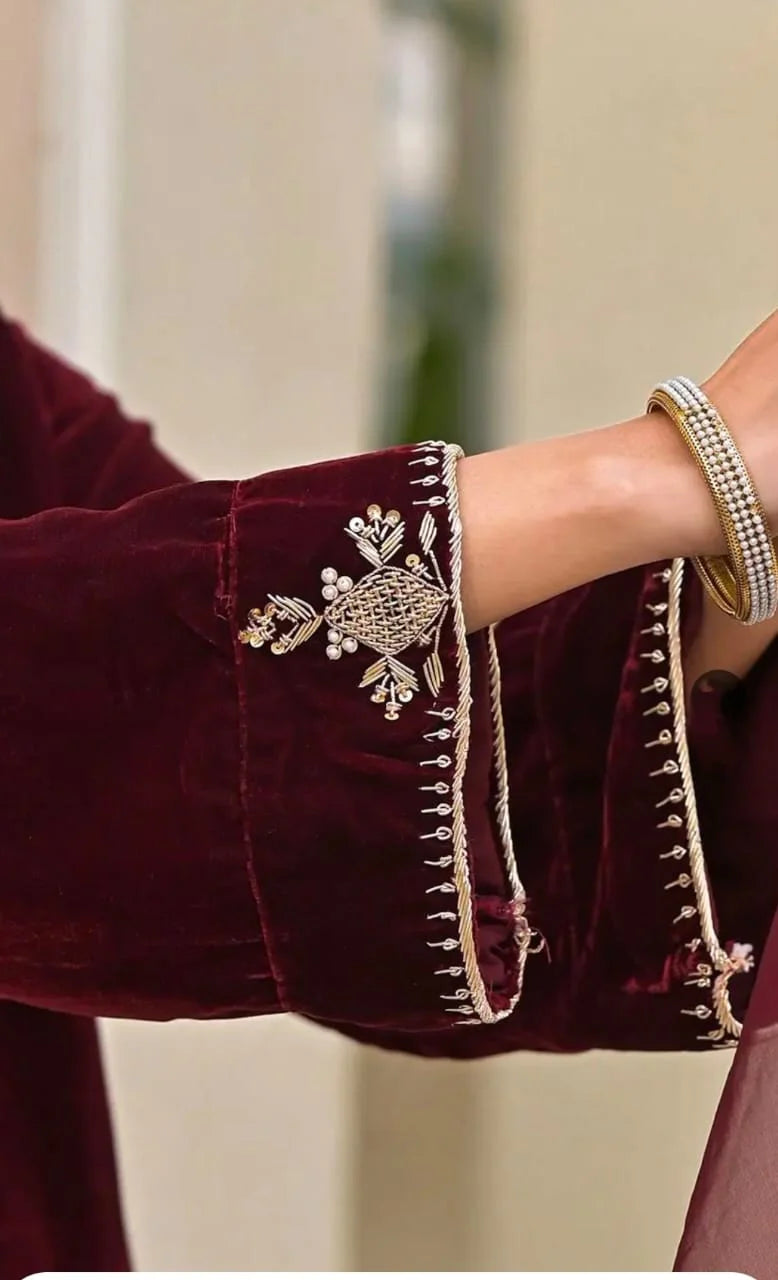 Elegant Velvet 3-Piece Suit