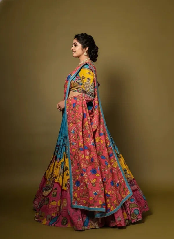 Vibrant Printed Anarkali Gown with Designer Dupatta